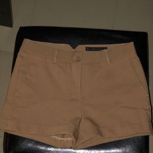 ZARA BASIC High Waist Dark Tan Shorts